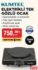 KUMTEL ELEKTRİKLİ TEK GÖZLÜ OCAK KUMTEL ELEKTRİKLİ TEK GÖZLÜ OCAK